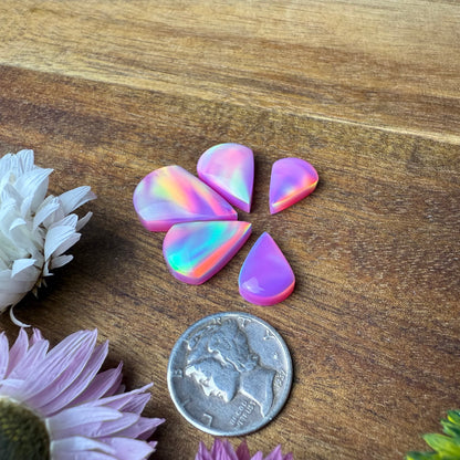 Aurora Opal Cabochon Set of 5 - Mixed Size