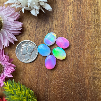 Aurora Opal Cabochon Set of 5 - approx. 11 x 8 mm