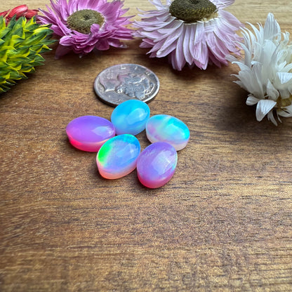 Aurora Opal Cabochon Set of 5 - approx. 11 x 8 mm