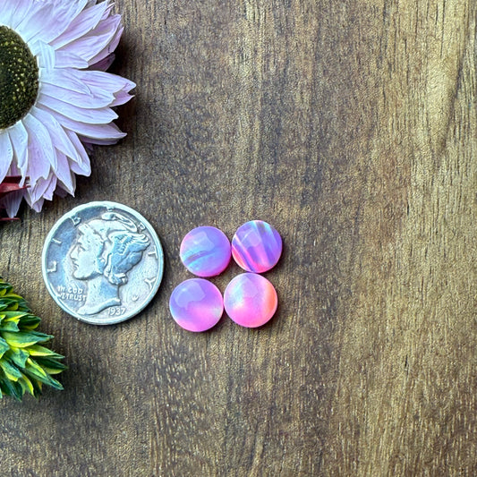 Aurora Opal Cabochon Set of 4 - approx. 7 x 7 mm