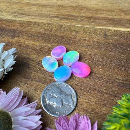 Aurora Opal Cabochon Set of 5 - approx. 11 x 8 mm