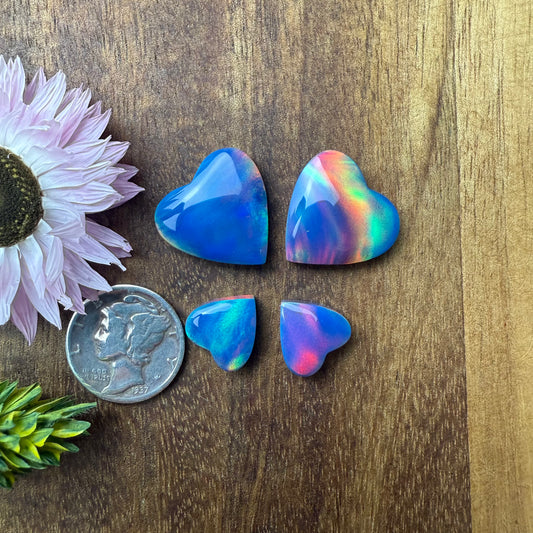 Aurora Opal Cabochon Set of 4 - Mixed Size