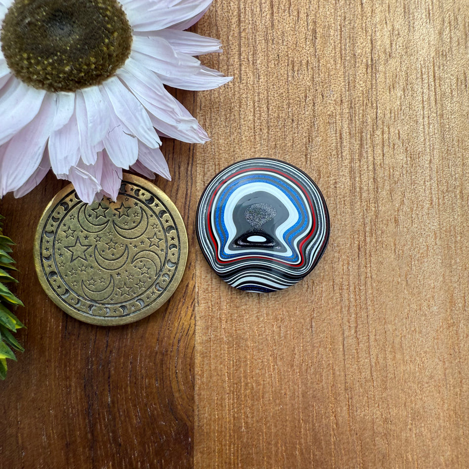 Fordite Cabochon - approx. 17 x 17 x 4 mm