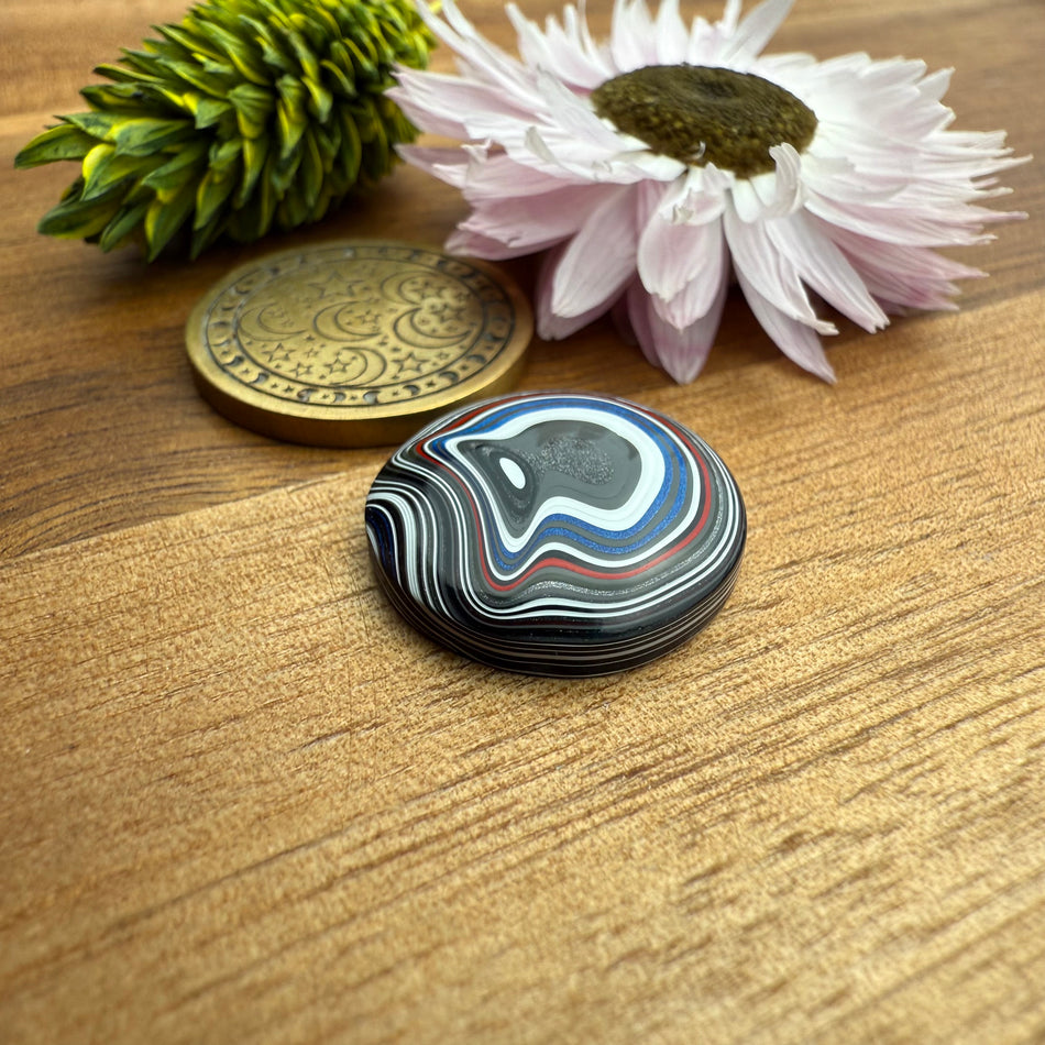 Fordite Cabochon - approx. 17 x 17 x 4 mm