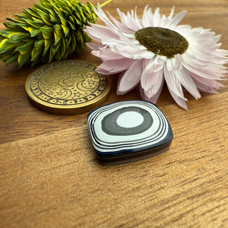 Fordite Cabochon - approx. 16 x 14 x 4.3 mm