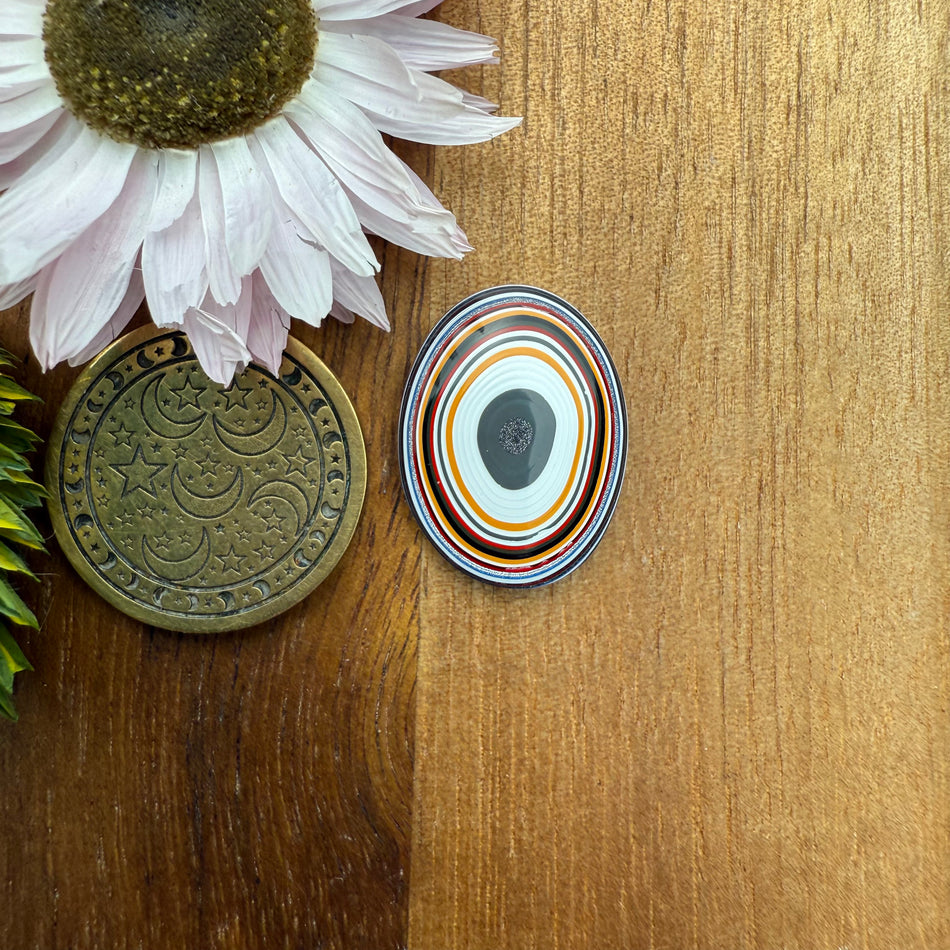 Fordite Cabochon - approx. 19 x 14 x 3.6 mm