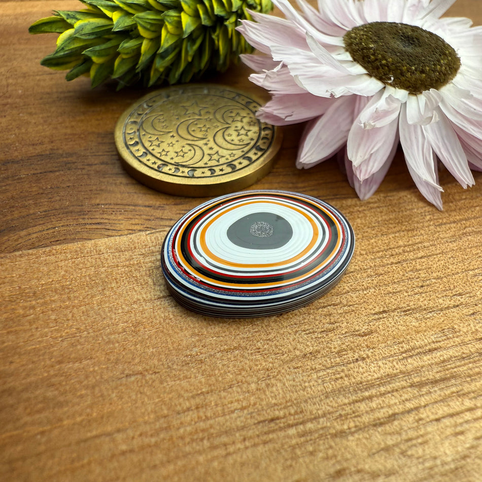 Fordite Cabochon - approx. 19 x 14 x 3.6 mm