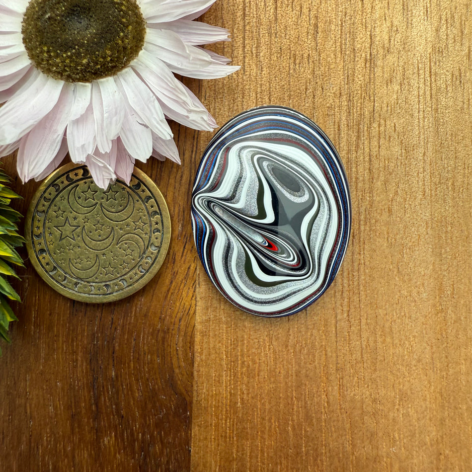 Fordite Cabochon - approx. 29 x 22 x 4.9 mm
