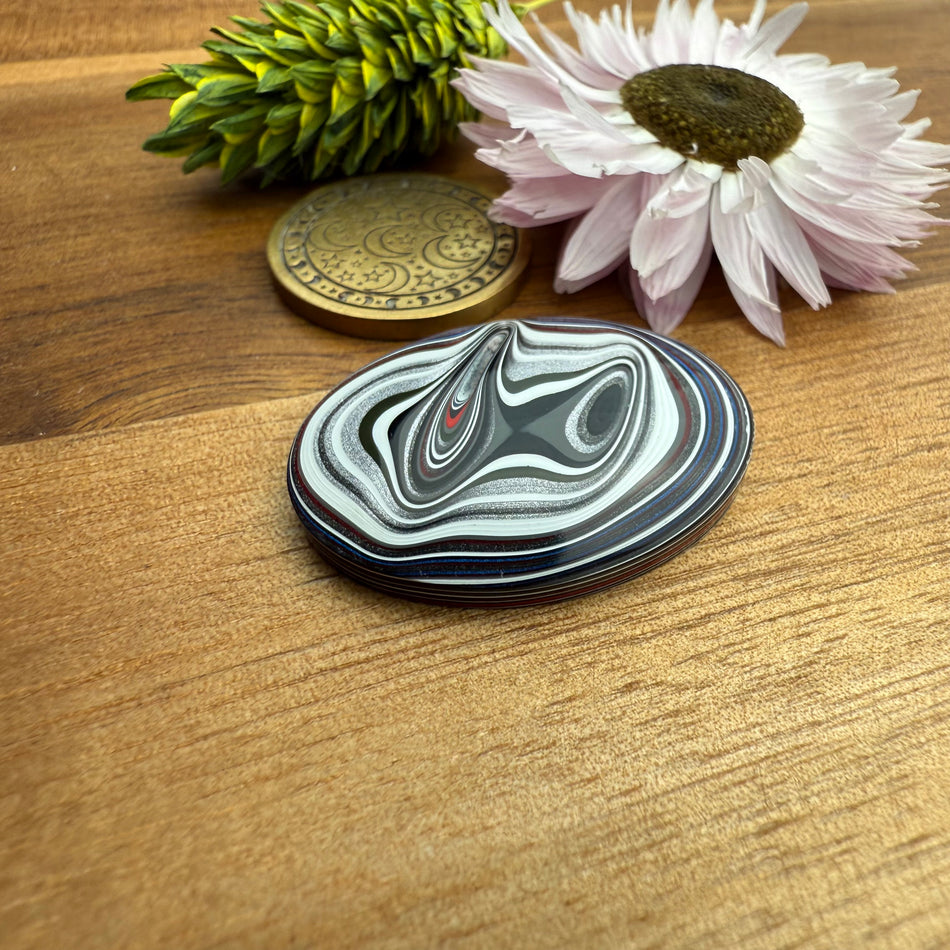 Fordite Cabochon - approx. 29 x 22 x 4.9 mm