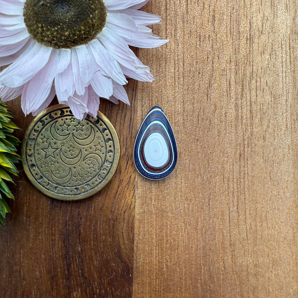 Fordite Cabochon - approx. 15 x 9 x 3.3 mm