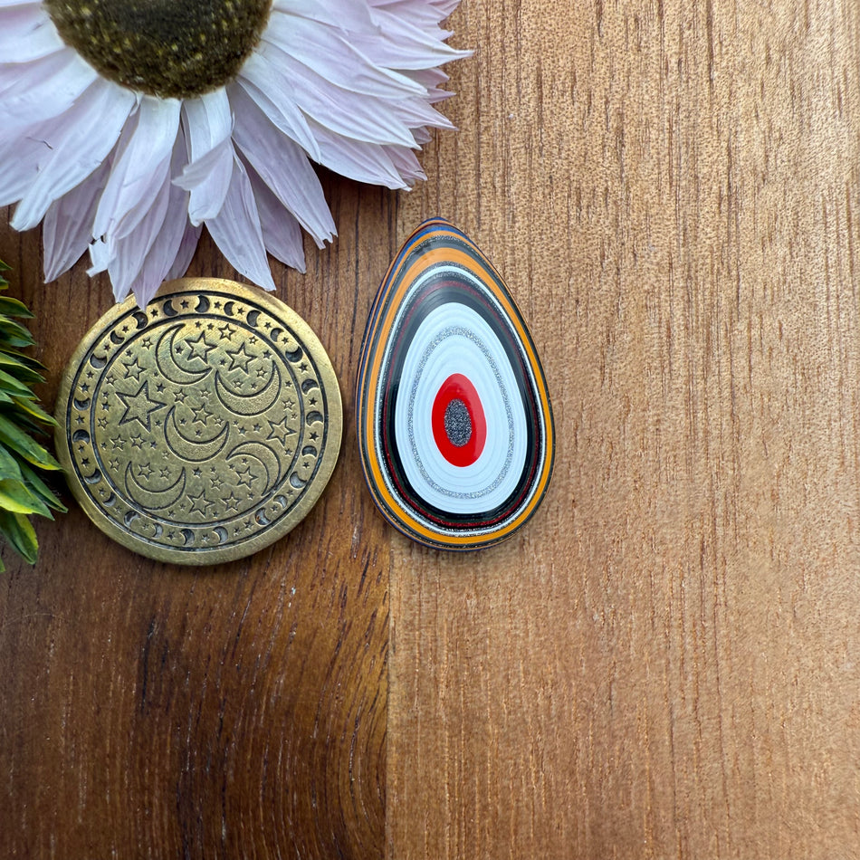 Fordite Cabochon - approx. 23 x 14 x 3.8 mm