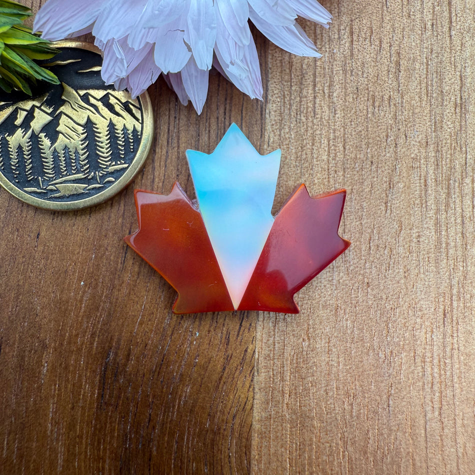 Intarsia Aurora Opal Cabochon - approx. 26 x 22 x 4 mm