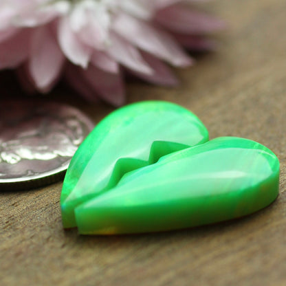 Aurora Opal Cabochon Pair - approx. 21 x 12 mm