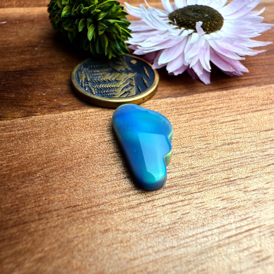 Aurora Opal Cabochon - approx. 19 x 10 x 3.7 mm