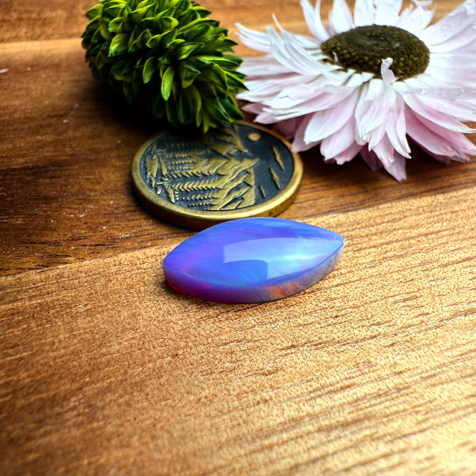 Aurora Opal Cabochon - approx. 17 x 9 x 3.9 mm