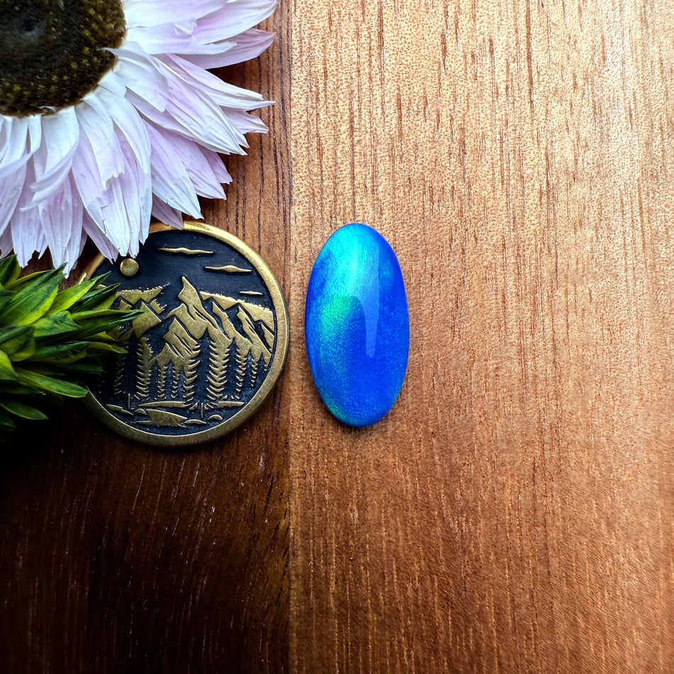 Aurora Opal Cabochon - approx. 18 x 9 x 3.9 mm
