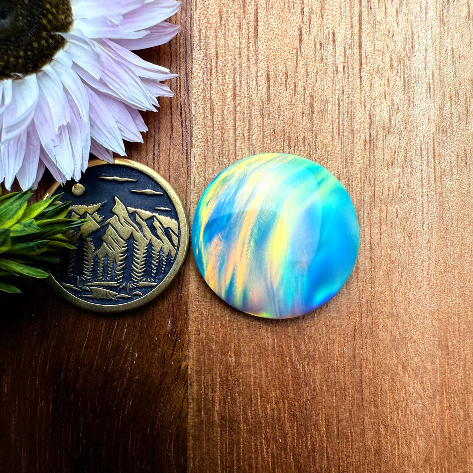 Aurora Opal Cabochon - approx. 21 x 21 x 4.5 mm