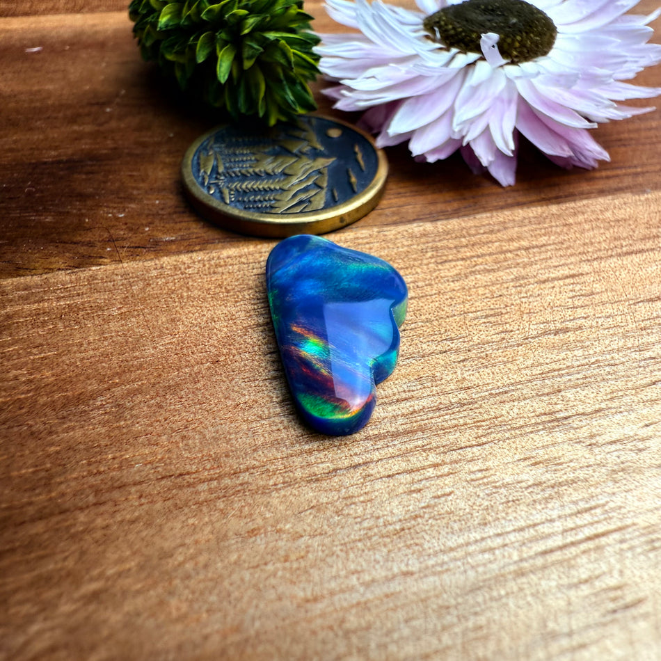 Aurora Opal Cabochon - approx. 19 x 11 x 3.5 mm