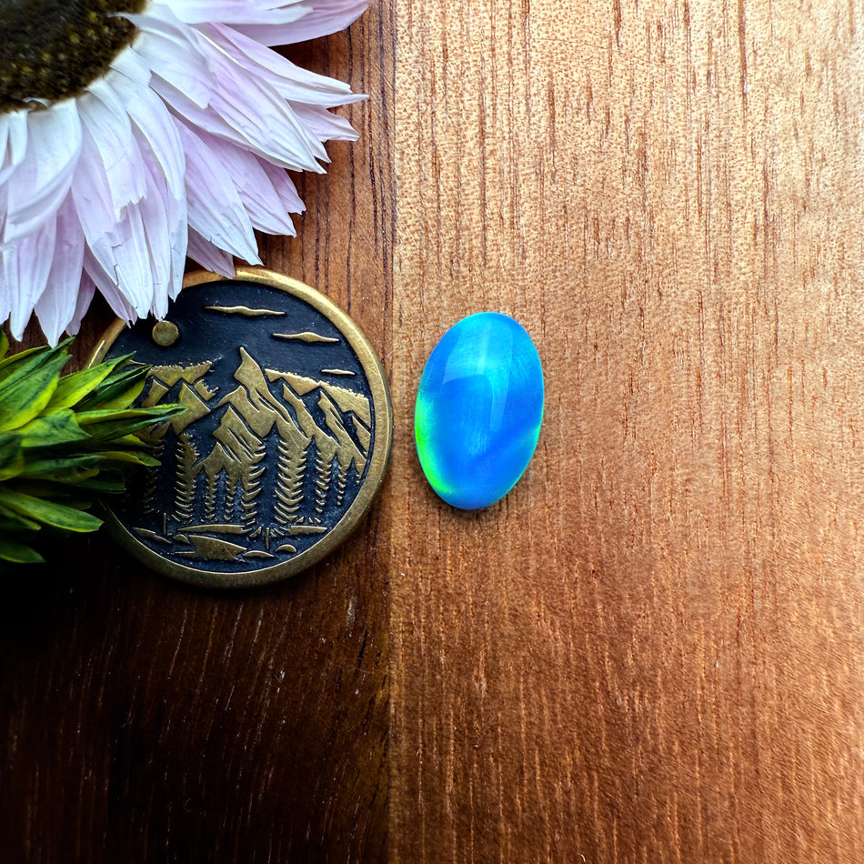 Aurora Opal Cabochon - approx. 12 x 8 x 3.6 mm