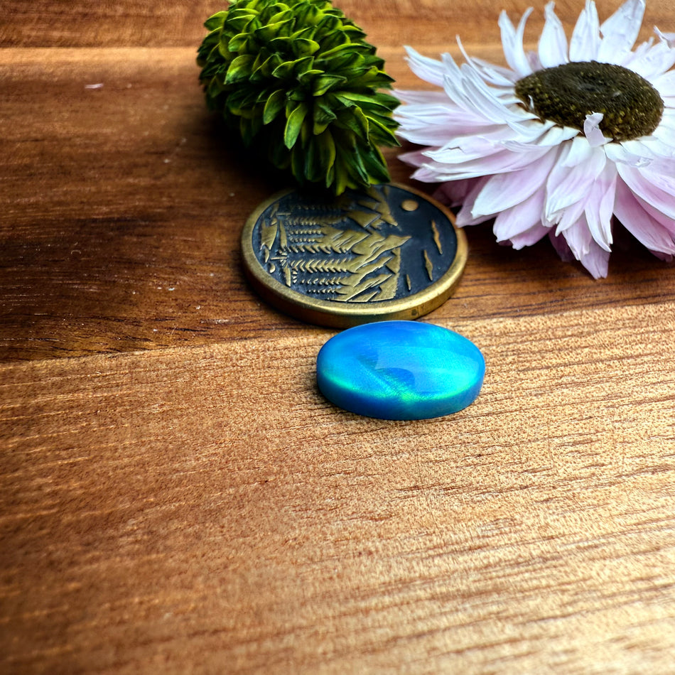 Aurora Opal Cabochon - approx. 12 x 8 x 3.6 mm