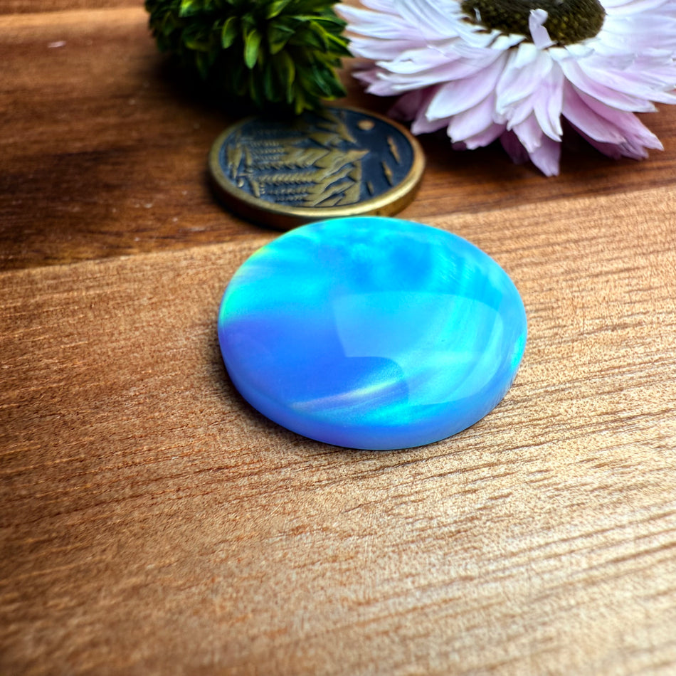 Aurora Opal Cabochon - approx. 21 x 21 x 5.1 mm