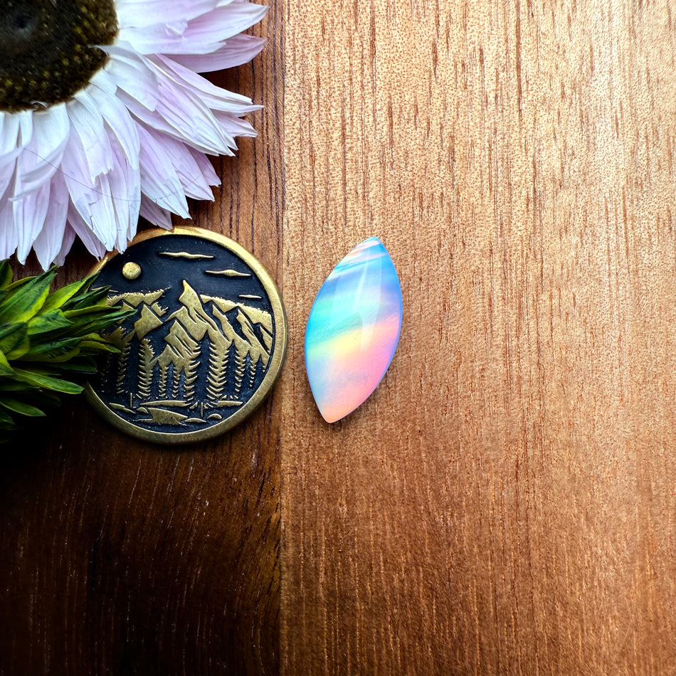 Aurora Opal Cabochon - approx. 17 x 8 x 3.9 mm