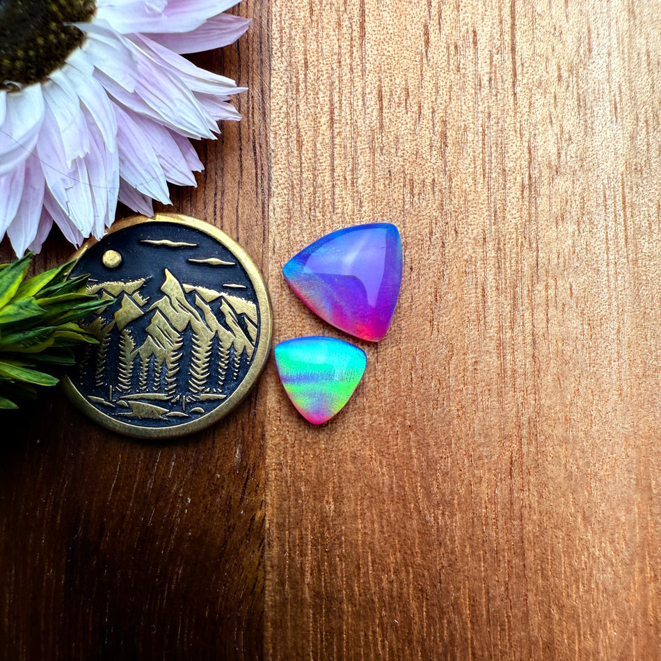 Aurora Opal Cabochon Set of 2 - Mixed Size