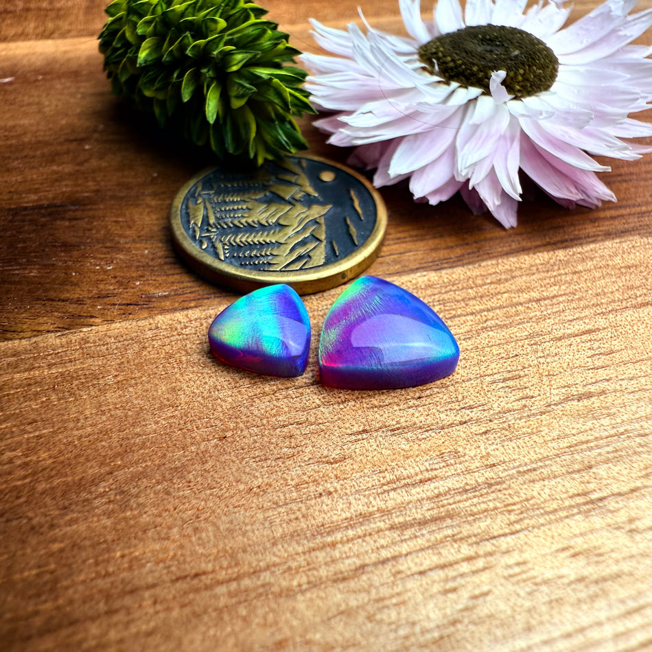 Aurora Opal Cabochon Set of 2 - Mixed Size