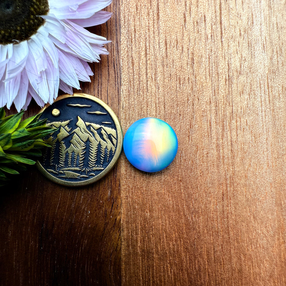 Aurora Opal Cabochon - approx. 11 x 11 x 4 mm