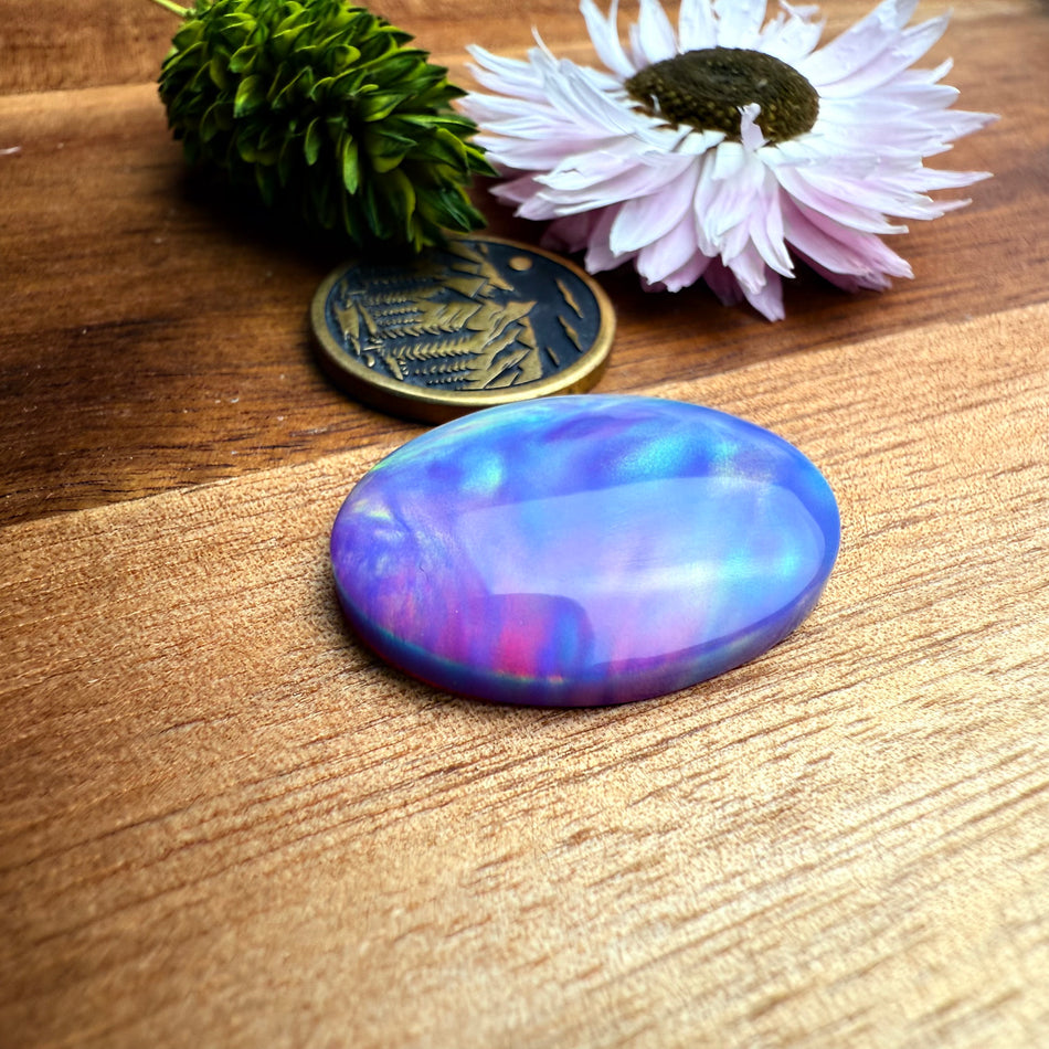 Aurora Opal Cabochon - approx. 27 x 20 x 4.9 mm