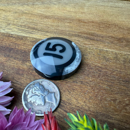 Pool Ball Cabochon - approx. 27 x 27 x 8 mm