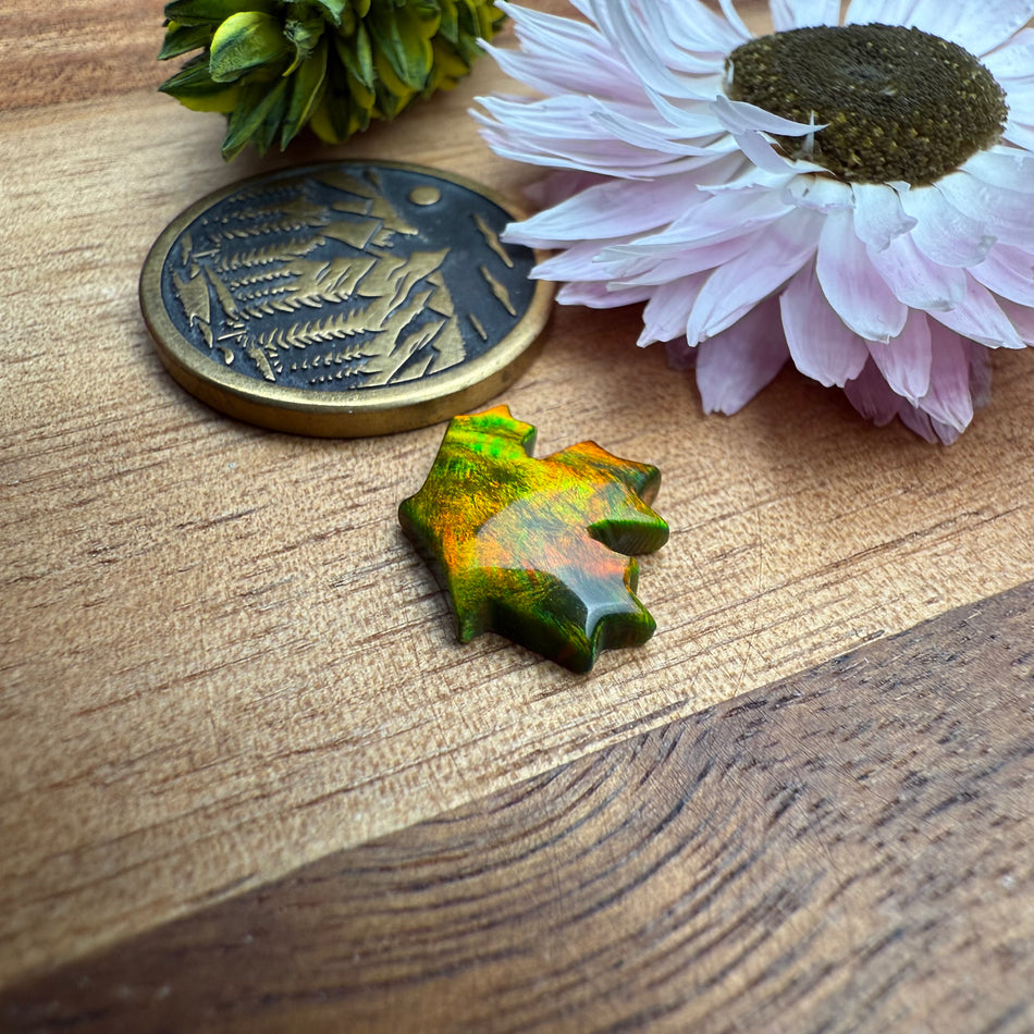 Aurora Opal Cabochon - approx. 13 x 11 x 2.8 mm