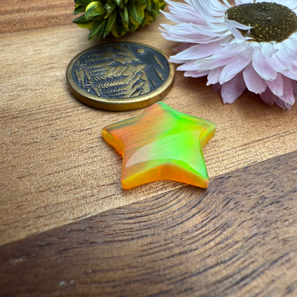 Aurora Opal Cabochon - approx. 17 x 16 x 3.5 mm