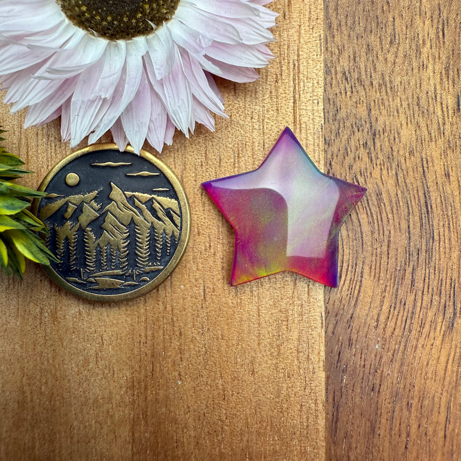 Aurora Opal Cabochon - approx. 21 x 20 x 3.7 mm