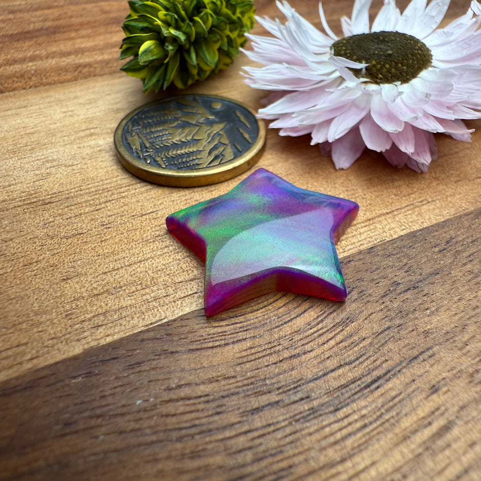 Aurora Opal Cabochon - approx. 21 x 20 x 3.7 mm