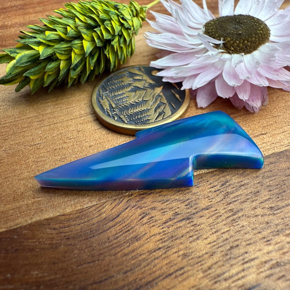 Aurora Opal Cabochon - approx. 35 x 12 x 4.2 mm