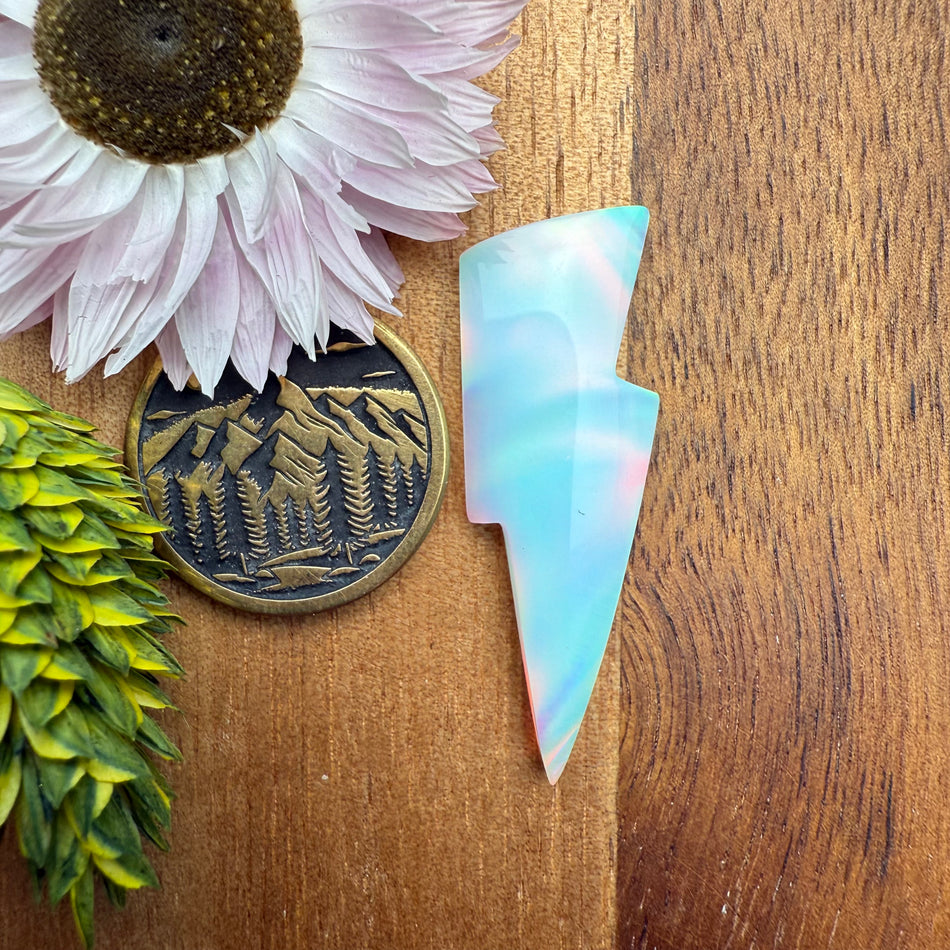 Aurora Opal Cabochon - approx. 35 x 12 x 3.8 mm