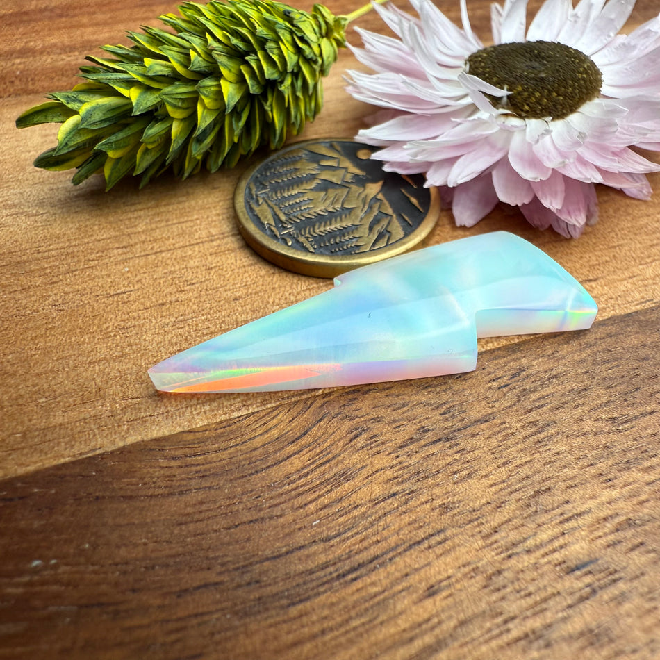 Aurora Opal Cabochon - approx. 35 x 12 x 3.8 mm