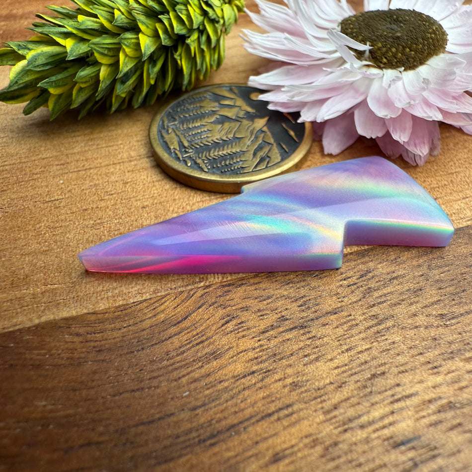 Aurora Opal Cabochon - approx. 35 x 12 x 3.9 mm