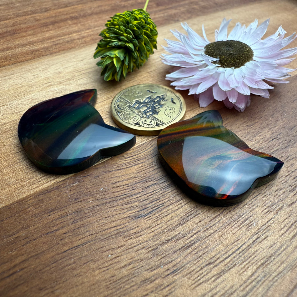 Aurora Opal Cabochon Set of 2 - approx. 24 x 22 mm