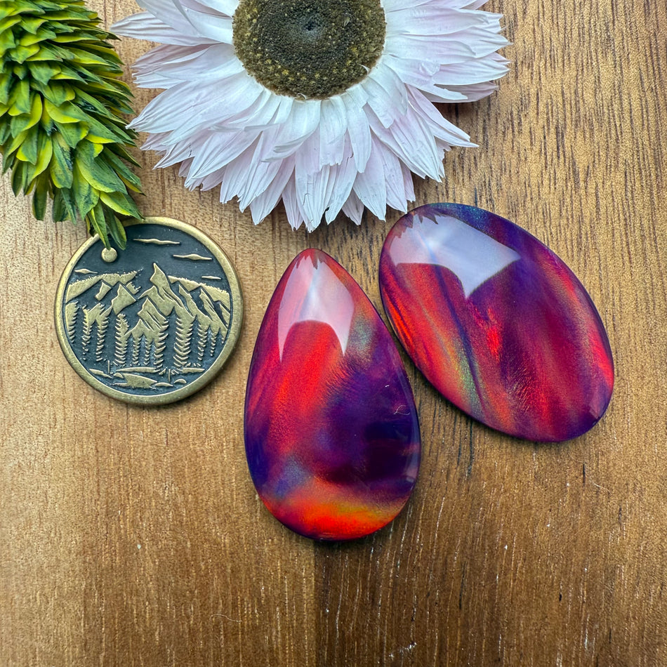 Aurora Opal Cabochon Set of 2 - Mixed Size