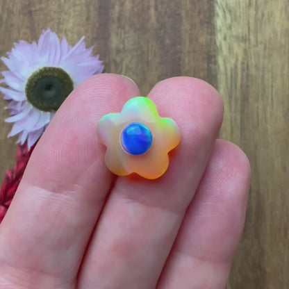 Aurora Opal Cabochon - approx. 14 x 14 x 5.9 mm