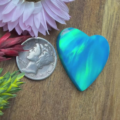 Aurora Opal Cabochon - approx. 27 x 28 x 5.3 mm