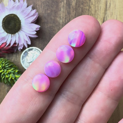 Aurora Opal Cabochon Set of 4 - approx. 7 x 7 mm