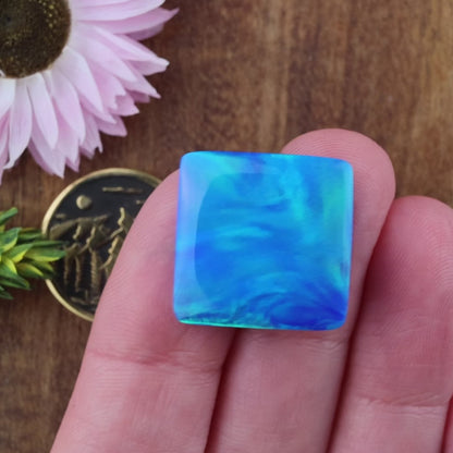 Aurora Opal Cabochon - approx. 19 x 19 x 4.9 mm
