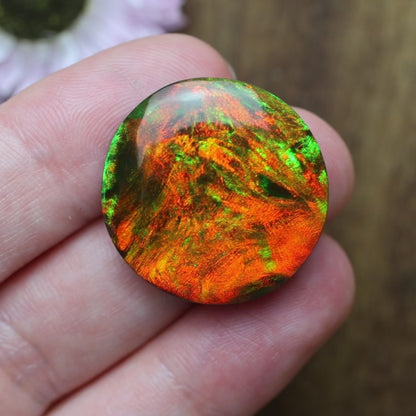 Aurora Opal Cabochon - approx. 24 x 24 x 5.1 mm
