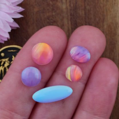 Aurora Opal Cabochon Set of 5 - Mixed Size