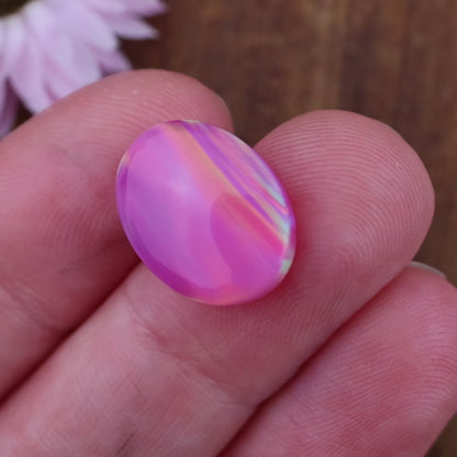 Aurora Opal Cabochon - approx. 15 x 12 x 4.6 mm