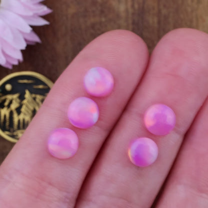 Aurora Opal Cabochon Set of 5 - approx. 6 x 6 mm