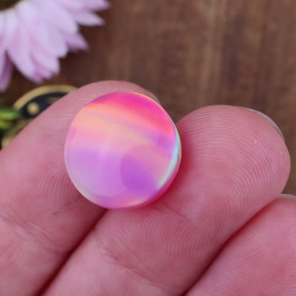Aurora Opal Cabochon - approx. 14 x 14 x 4.7 mm